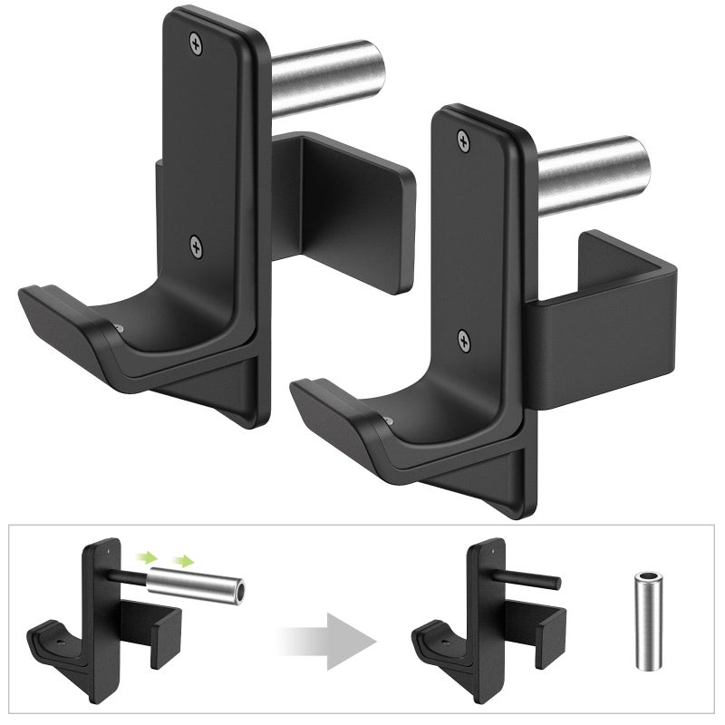 Kipika J-Hooks for 2"" x 2"" Power Rack with 5/8"" or 1"" Hole, Bottom Reinforced Steel Hooks with Rubber Pads, Heavy Duty Power Rack Attachments, Squat Rack Accessories for Strength Training, Set of 2 - Image 2